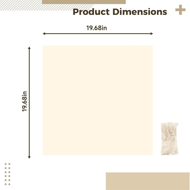 مجموعة مناديل الشاش البوليستر البوهو من 24 قطعة، ناعمة ومجعدة مقاس 19.7 × 19.7 بوصة لحفلات العشاء - Image 5